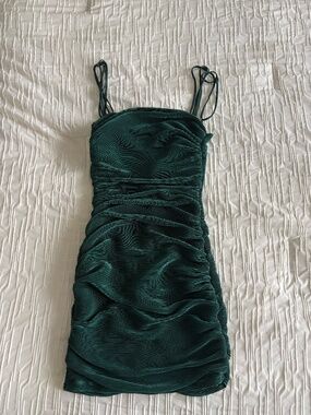 Dark green Lucy in the Sky mini dress